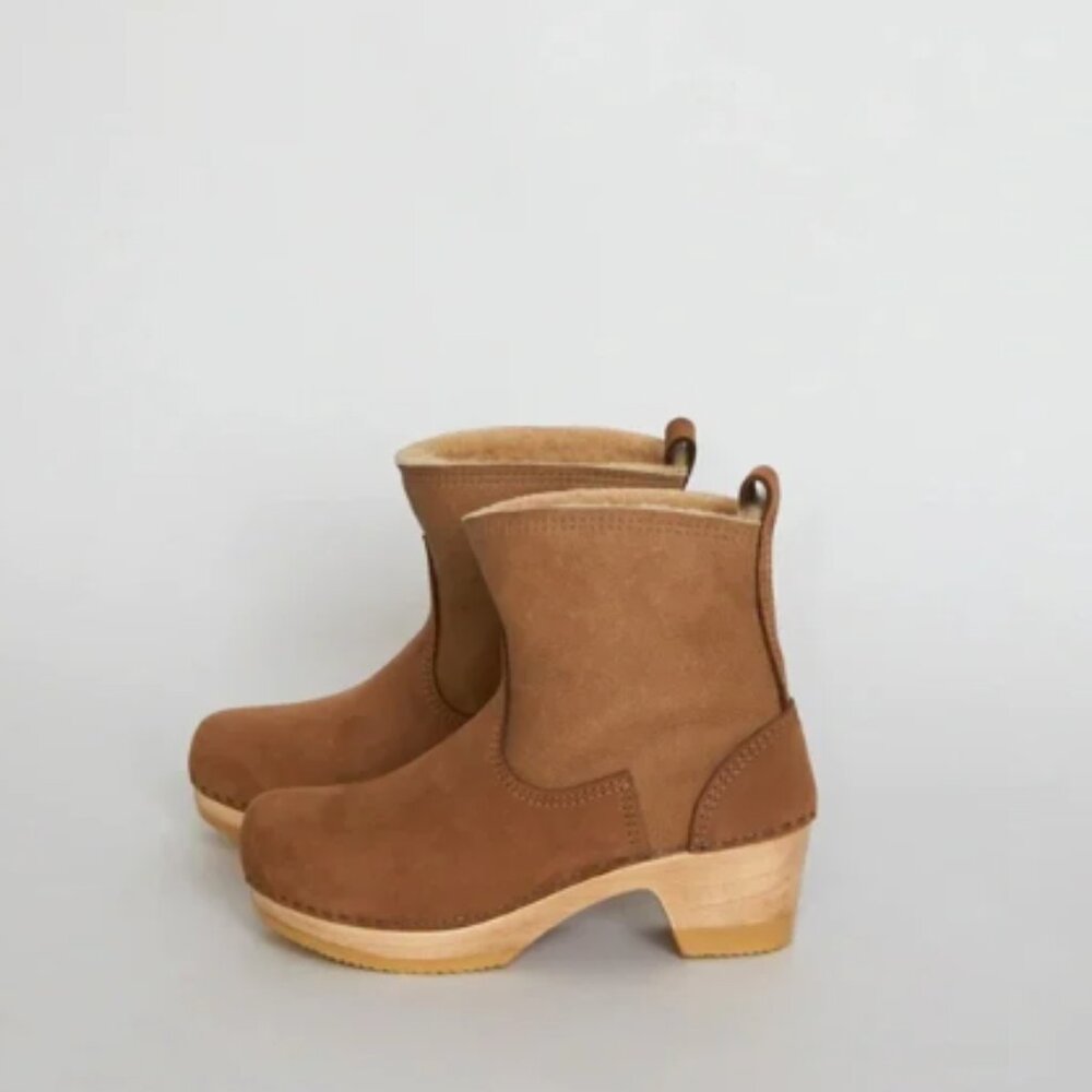Tan Beige No.6 Pull On Shearling Clog Winter Boots 36